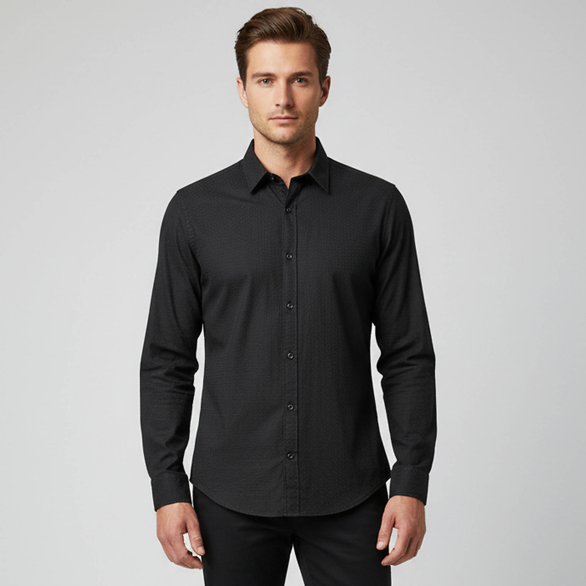 

Gucci Black Monogram Jacquard Button Up Shirt M