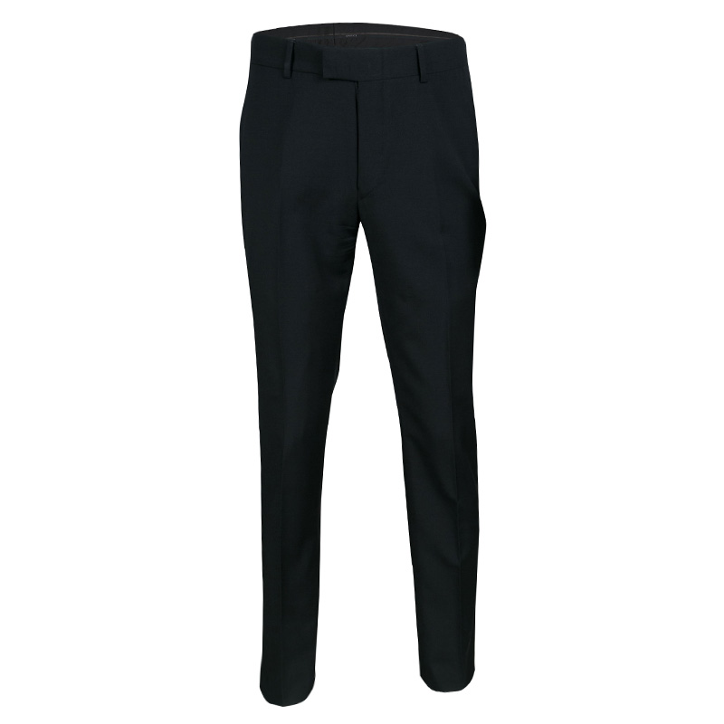 Gucci Black Wool Tailored Regular Fit Trousers M 