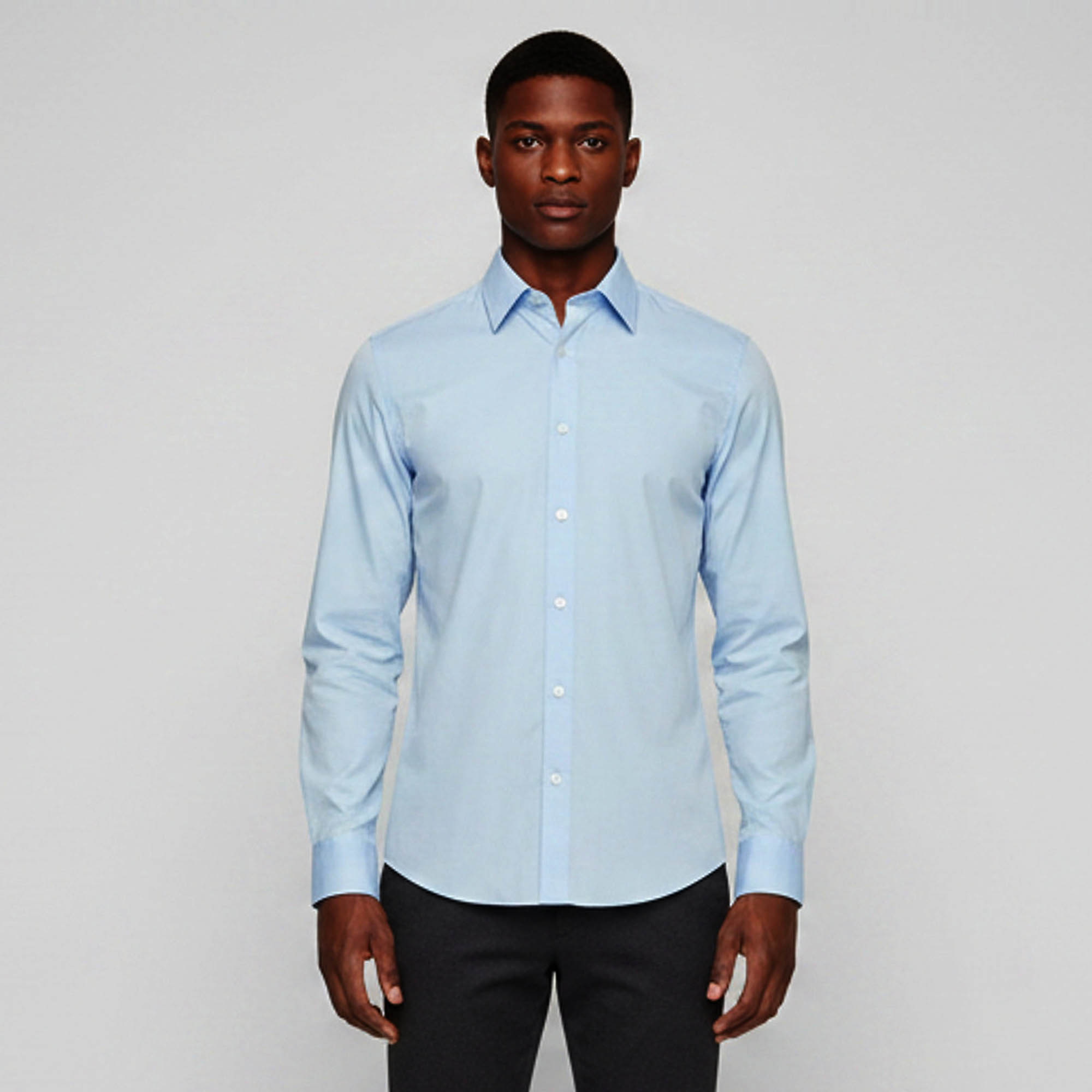 

Gucci Blue Logo Embroidered Poplin Slim Fit Shirt S