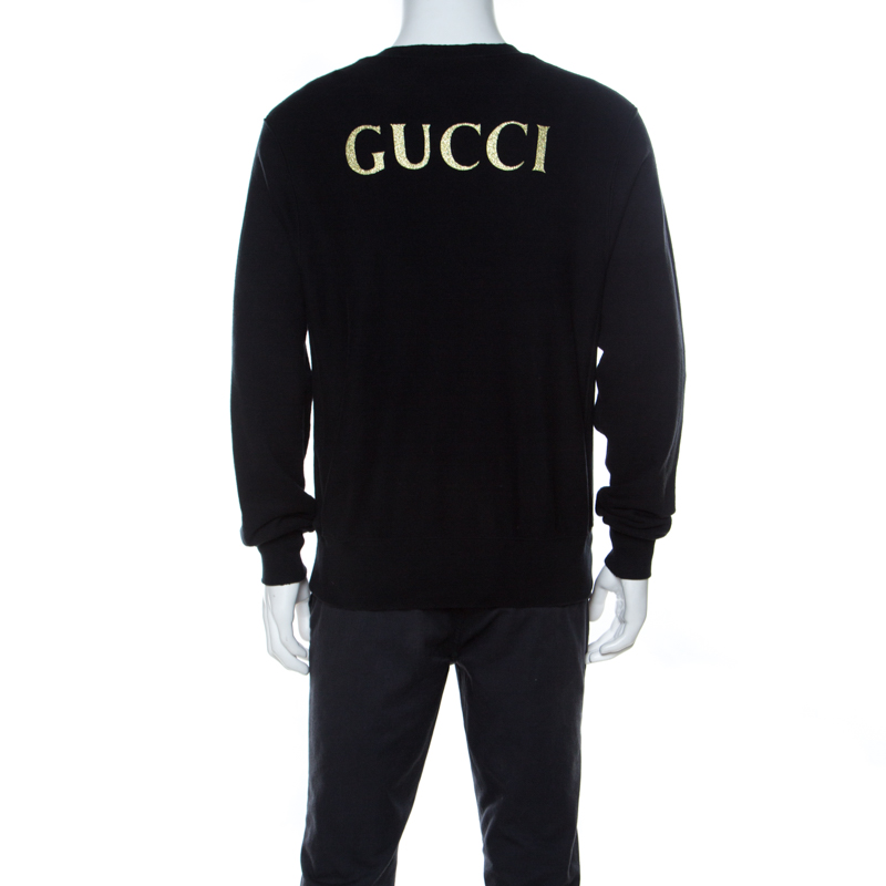 Gucci Black Ac/Dc Print Jersey Sweatshirt S Gucci | Tlc