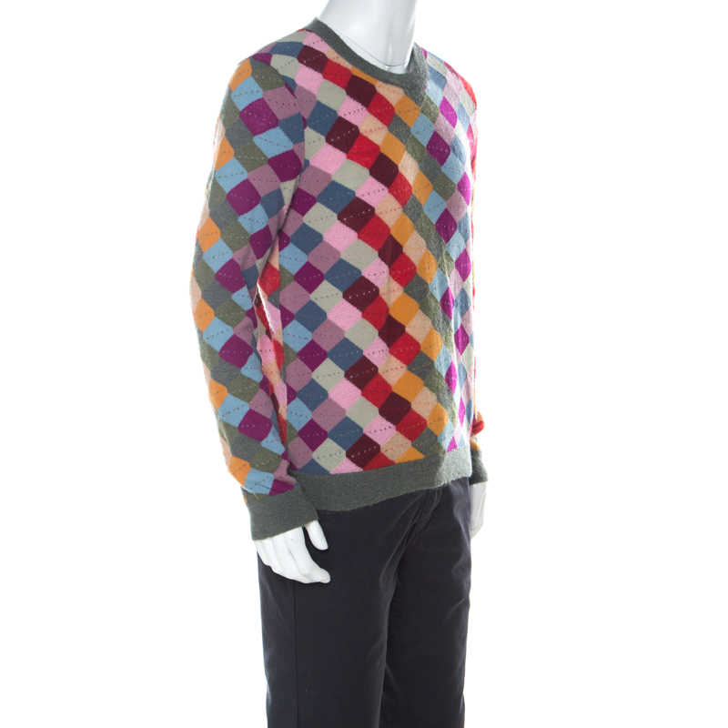 

Gucci Multicolor Wool Argyle Knit Sweater