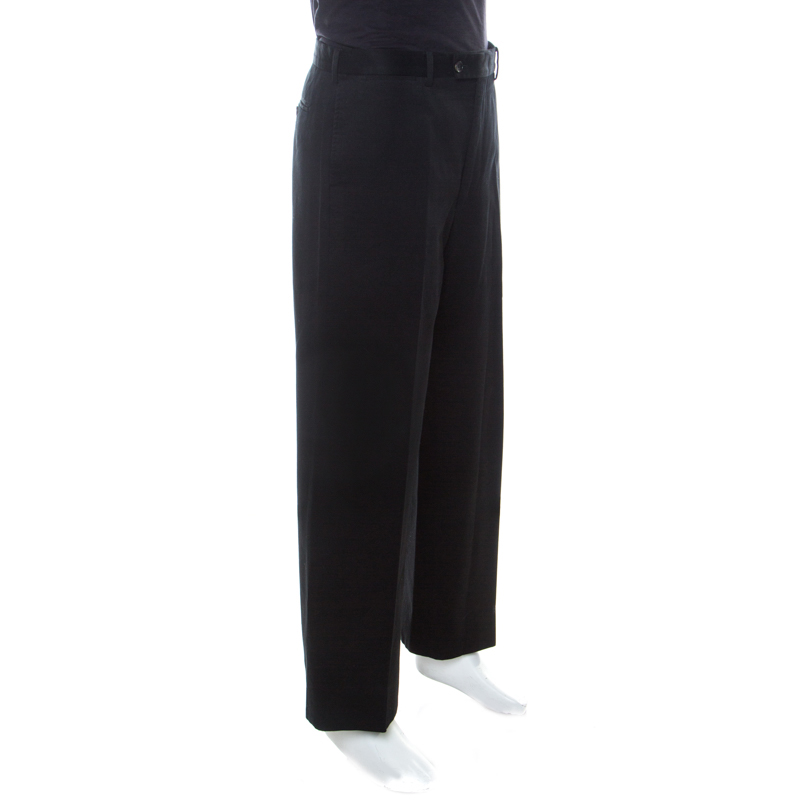 

Gucci Black Cotton Twill Straight Fit Trousers