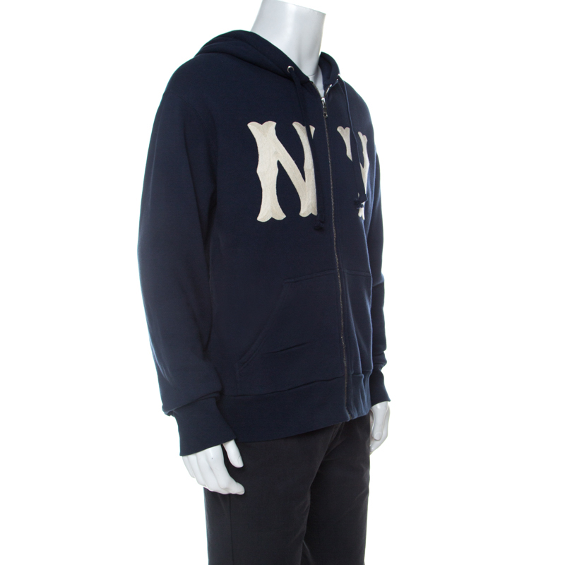 Gucci Navy Blue NY Yankees Patch Cotton 