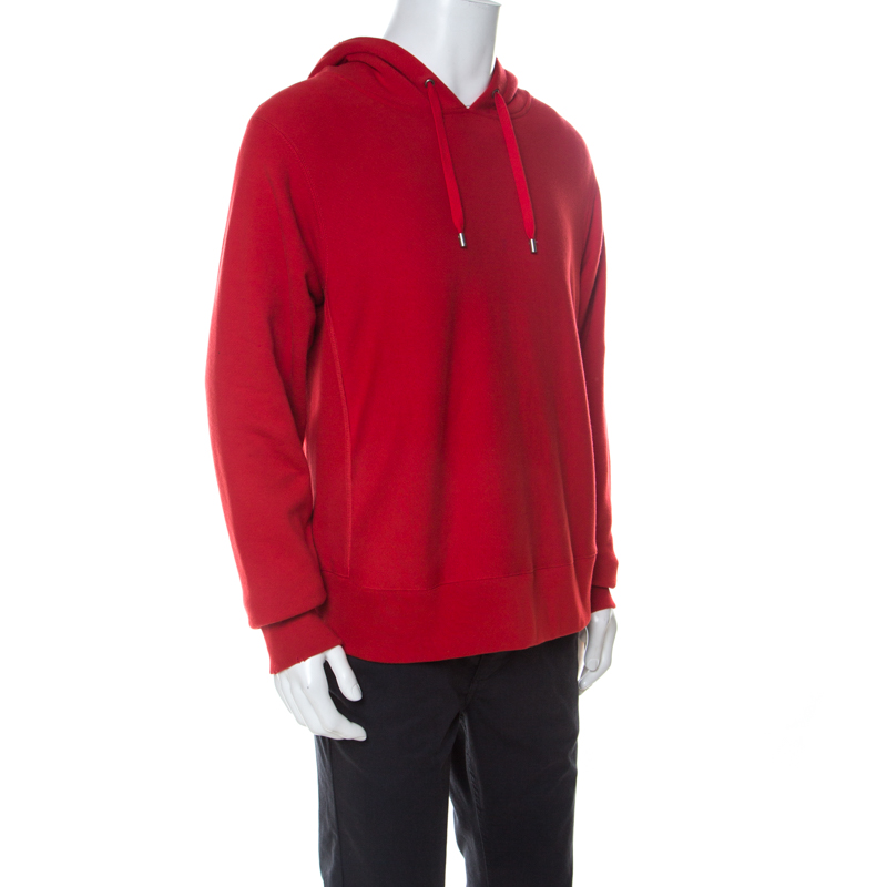 

Gucci Red Cotton Jersey Dragon Embroidered Hoodie
