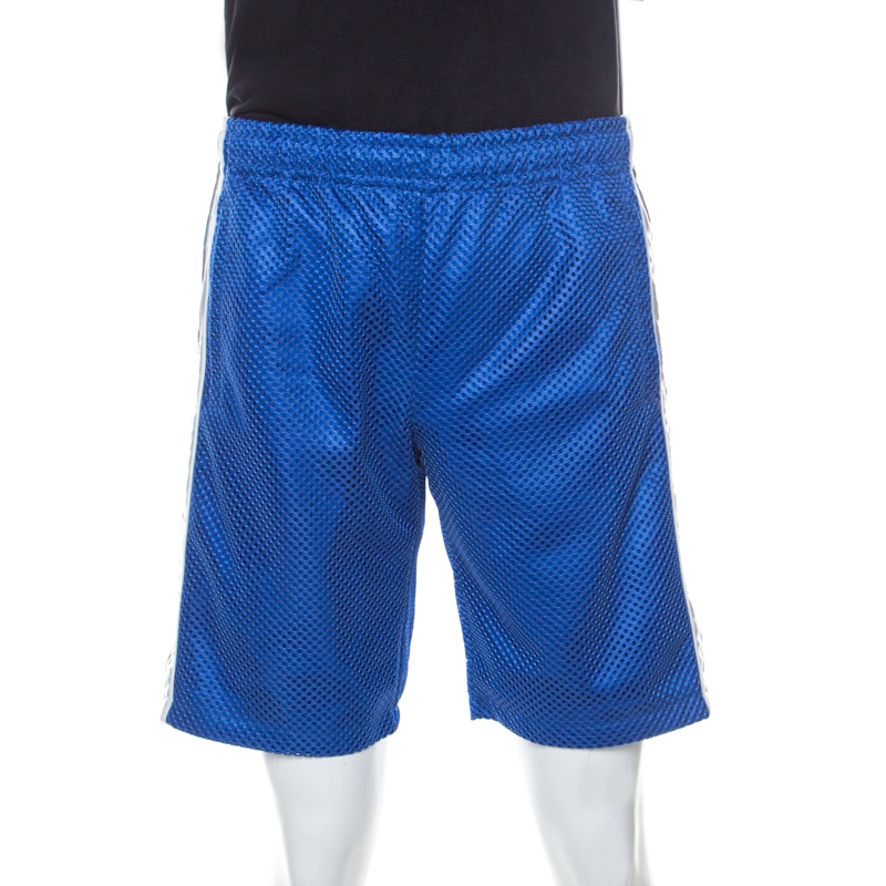 Gucci Blue Perforated  Magnetismo Net Shorts M 