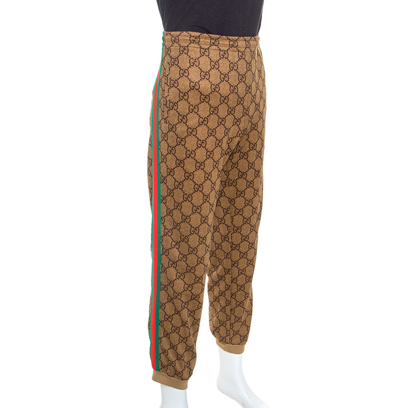 

Gucci Brown GG Printed Technical Jersey Track Pants