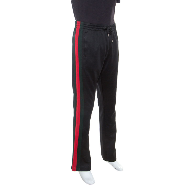 

Gucci Black Cotton Jersey Web Striped Track Pants