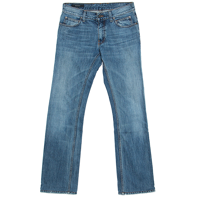 Gucci Blue Denim Straight Fit Jeans S