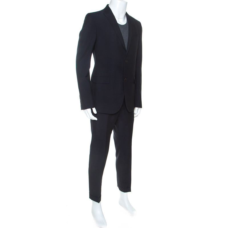 

Gucci Navy Blue Wool Two Buttoned Tailored Suit