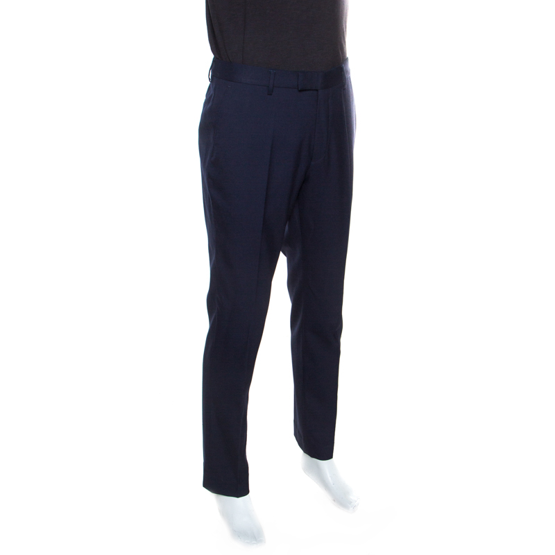 

Gucci Navy Blue Wool Regular Fit Tailored Trousers