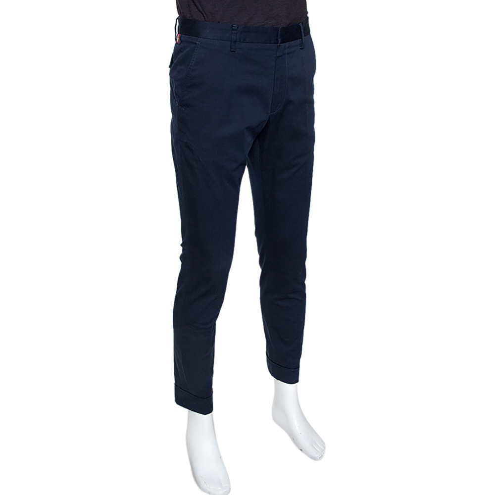 

Gucci Navy Blue Stretch Cotton Slim Fit Riding Pants