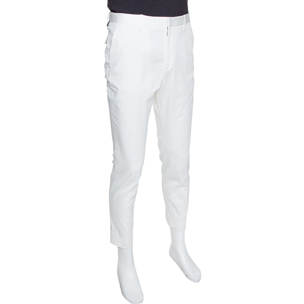 

Gucci White Stretch Cotton Slim Fit Riding Pants