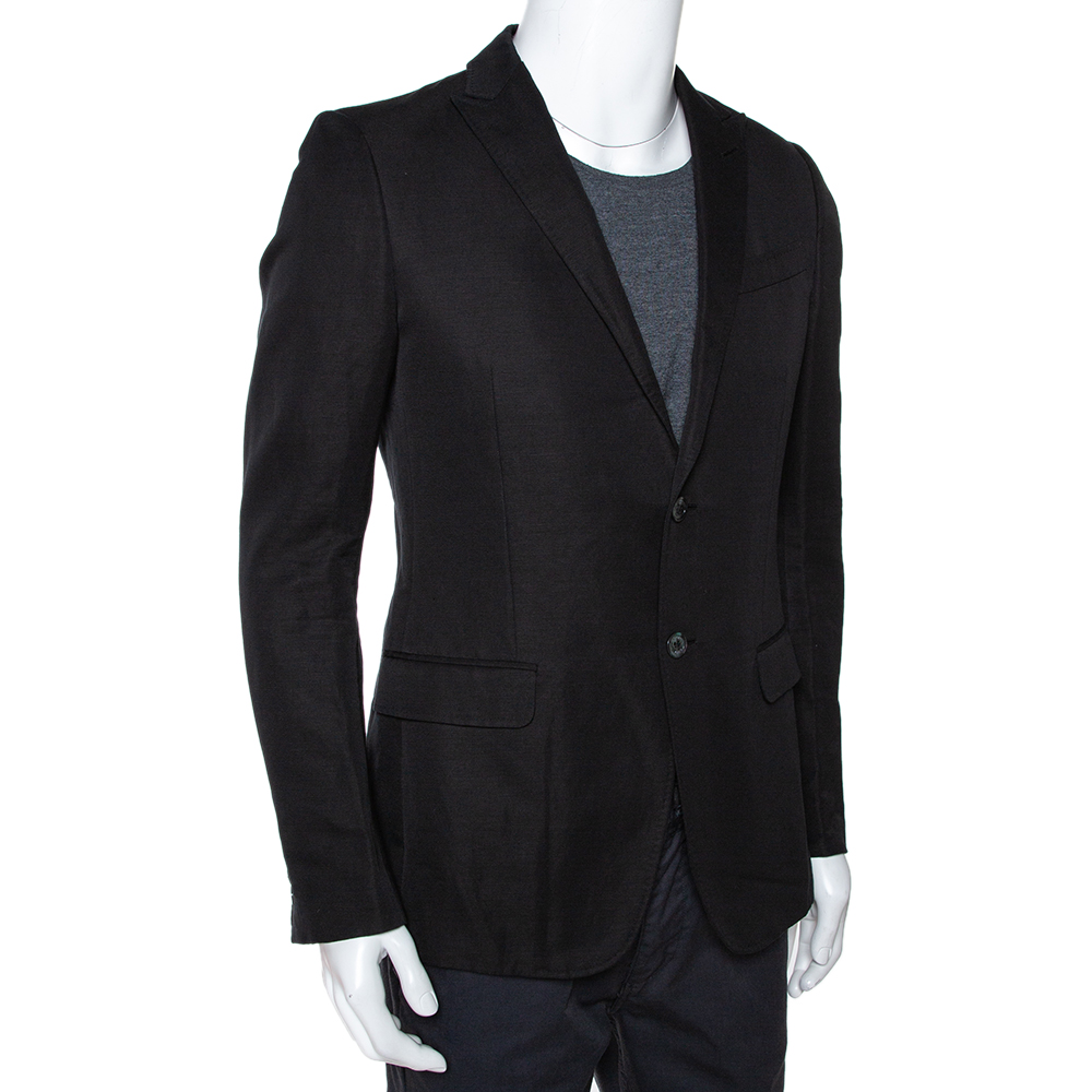 

Gucci Black Cotton Lino Blend Two Buttoned Jacket