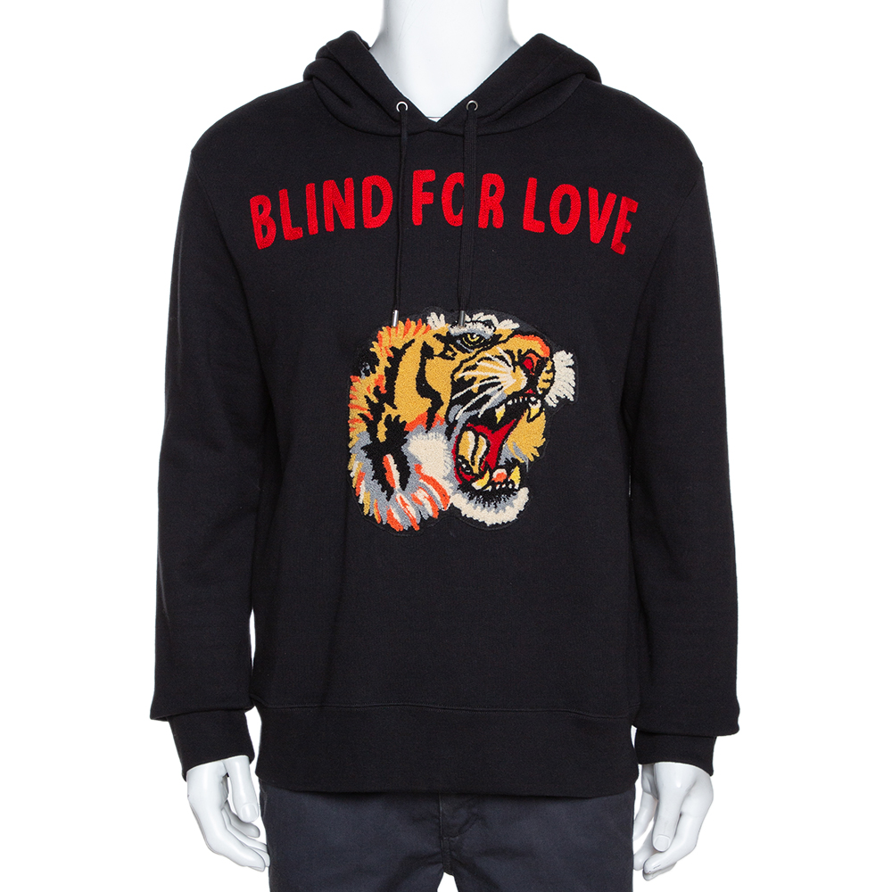 Gucci Black Knit Blind for Love Tiger 