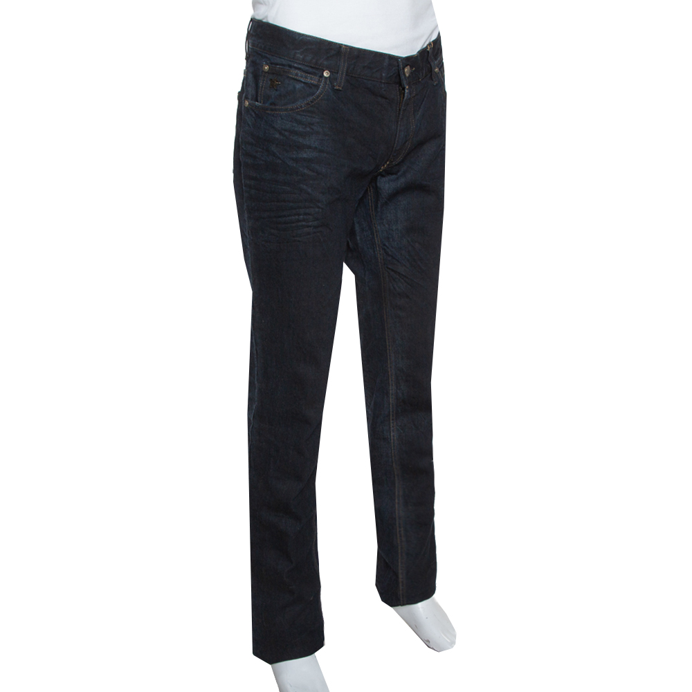 

Gucci Navy Blue Dark Wash Denim Straight Fit Jeans