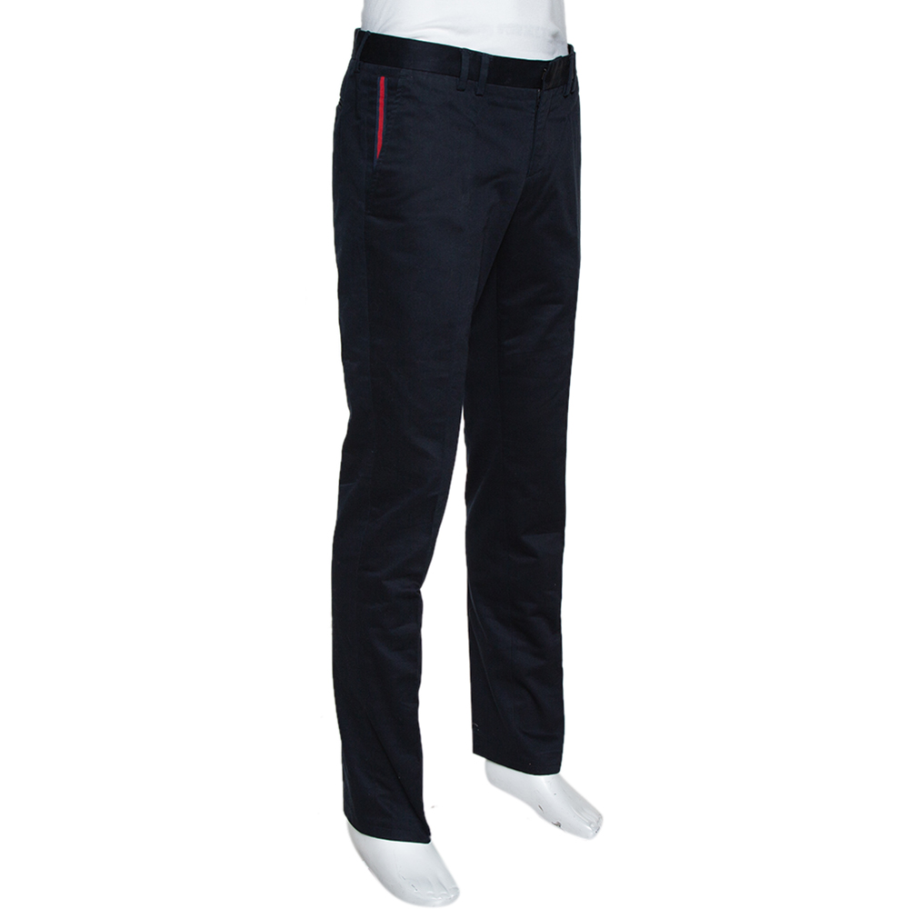 

Gucci Navy Blue Cotton Tailored Regular Fit Trousers