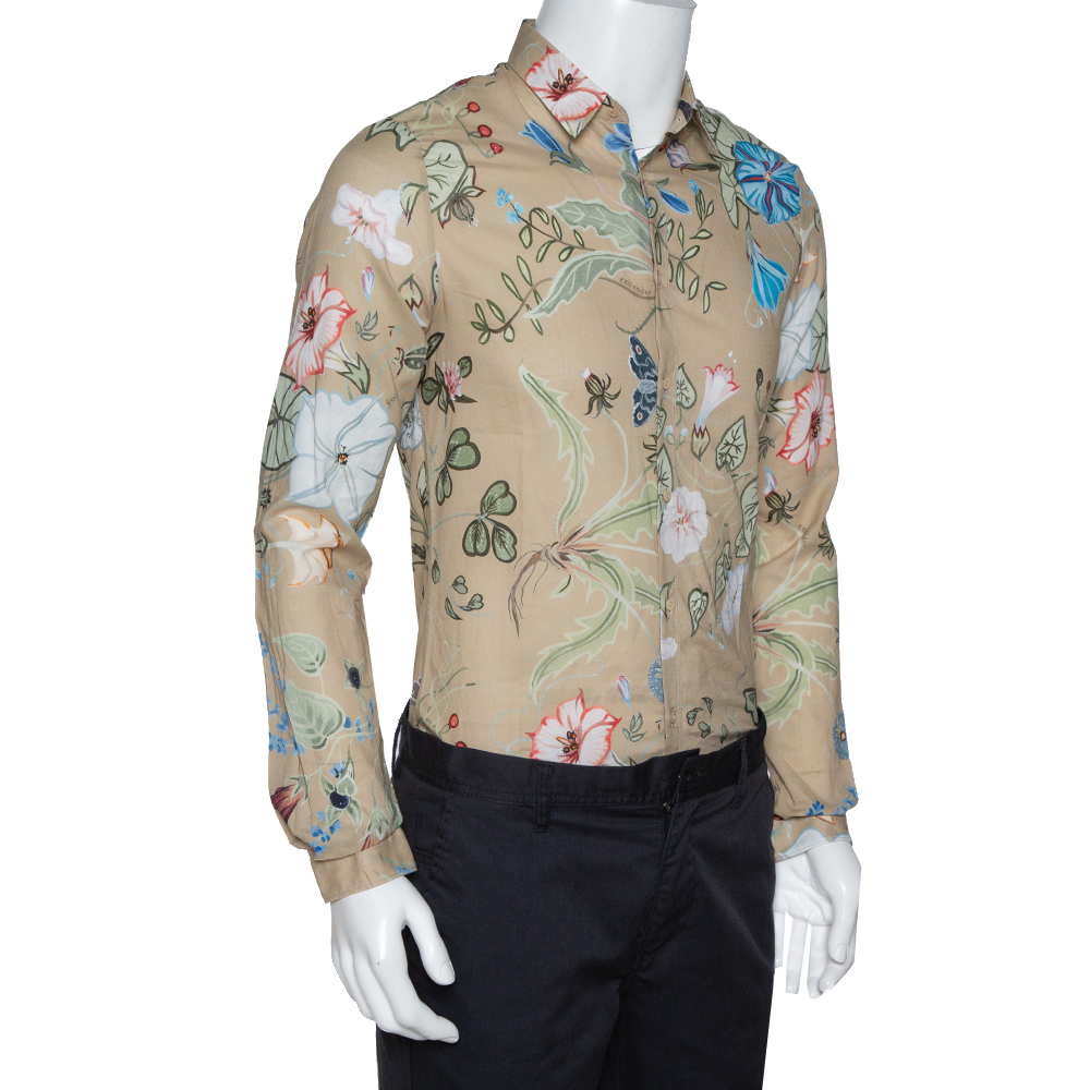 

Gucci Beige Floral Print Cotton Long Sleeve Duke Shirt