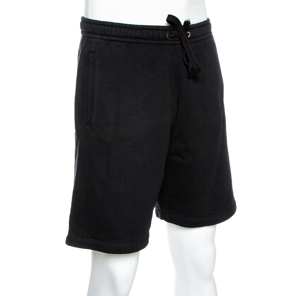 

Gucci Black Logo Print Cotton Jersey Shorts