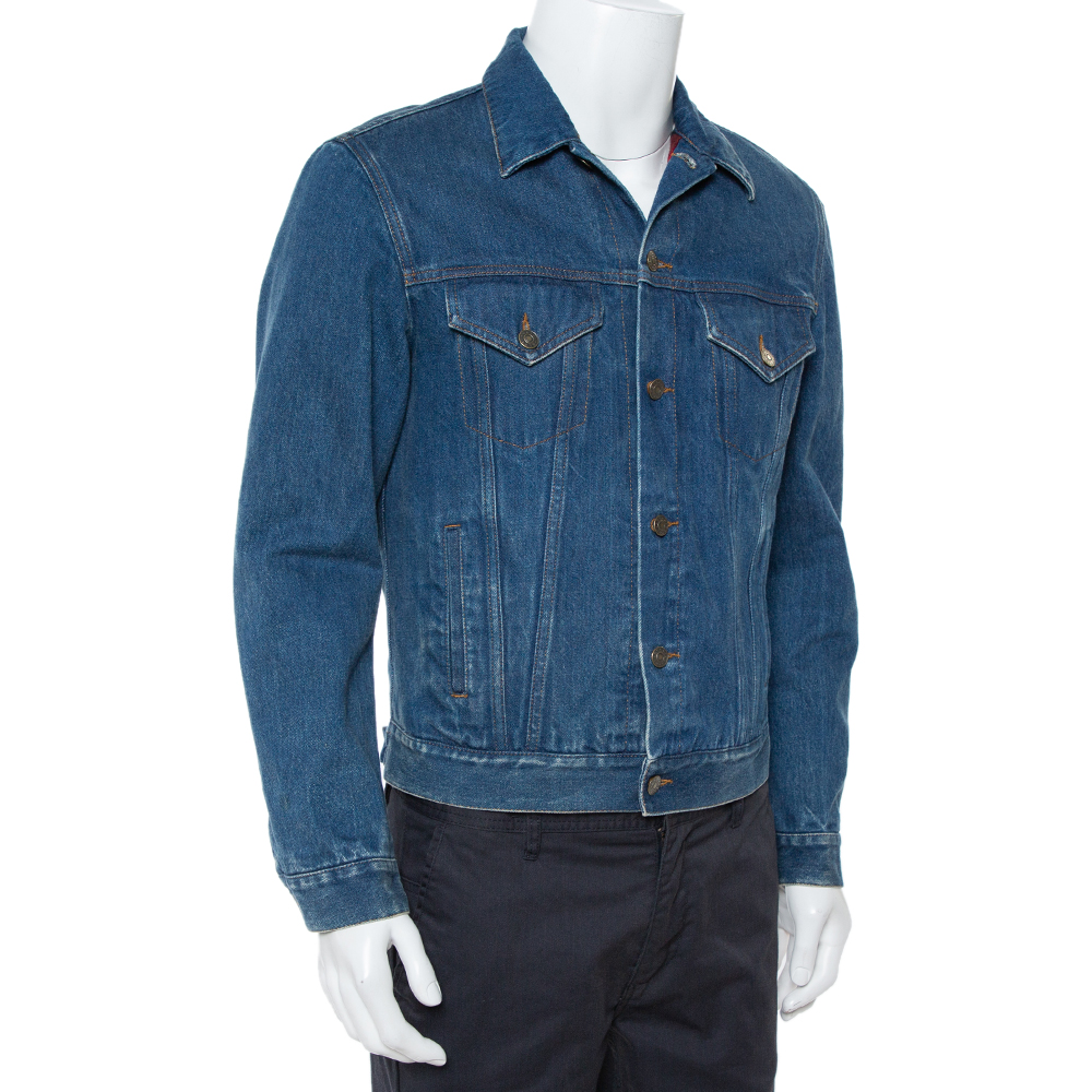 

Gucci Blue Tiger Embroidered Denim Jacket