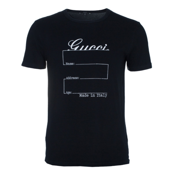 Gucci Men's Black Logo Print T-Shirt M