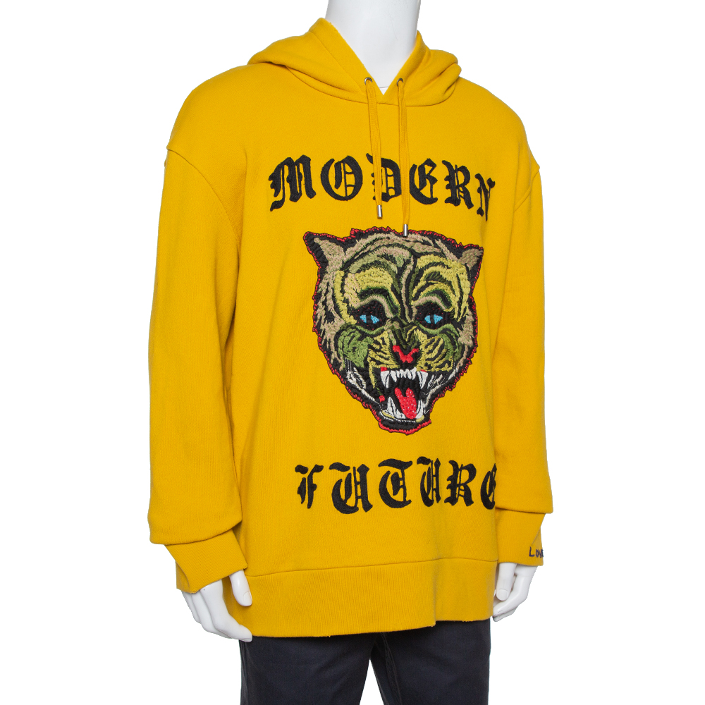 

Gucci Yellow Modern Future Applique Detail Cotton Hoodie