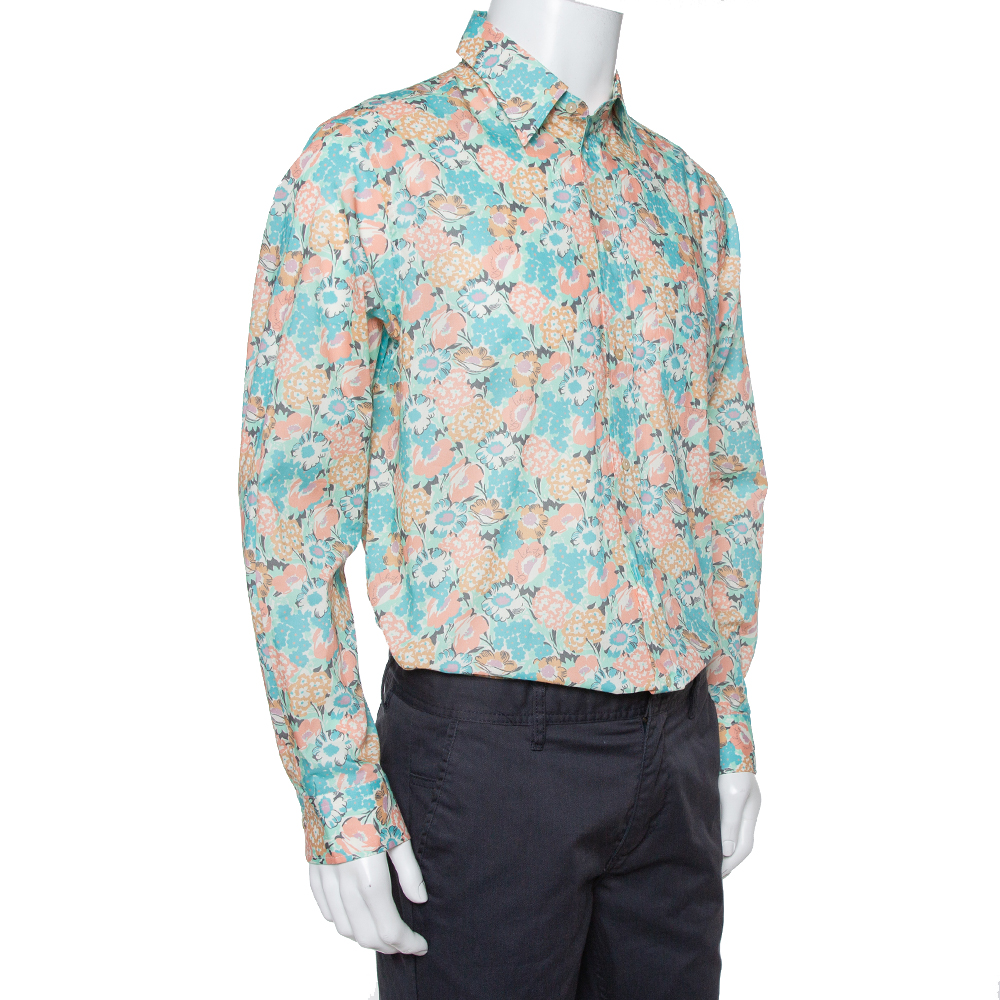 

Gucci Multicolor Cotton Liberty Floral Print Button Front Shirt