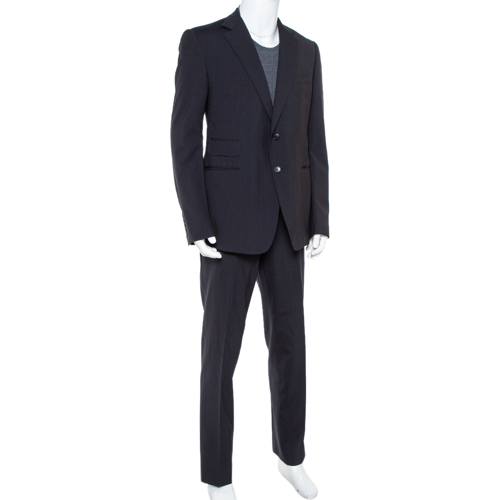 

Gucci Navy Blue Striped Wool Suit