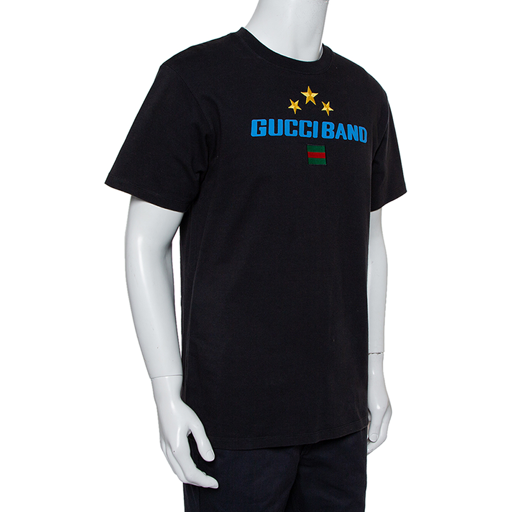 

Gucci Black Band Print Cotton Oversized T-Shirt