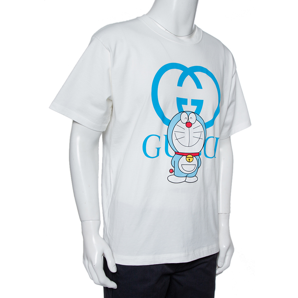 

Gucci X Doraemon White Printed Cotton Crewneck Oversized T-shirt