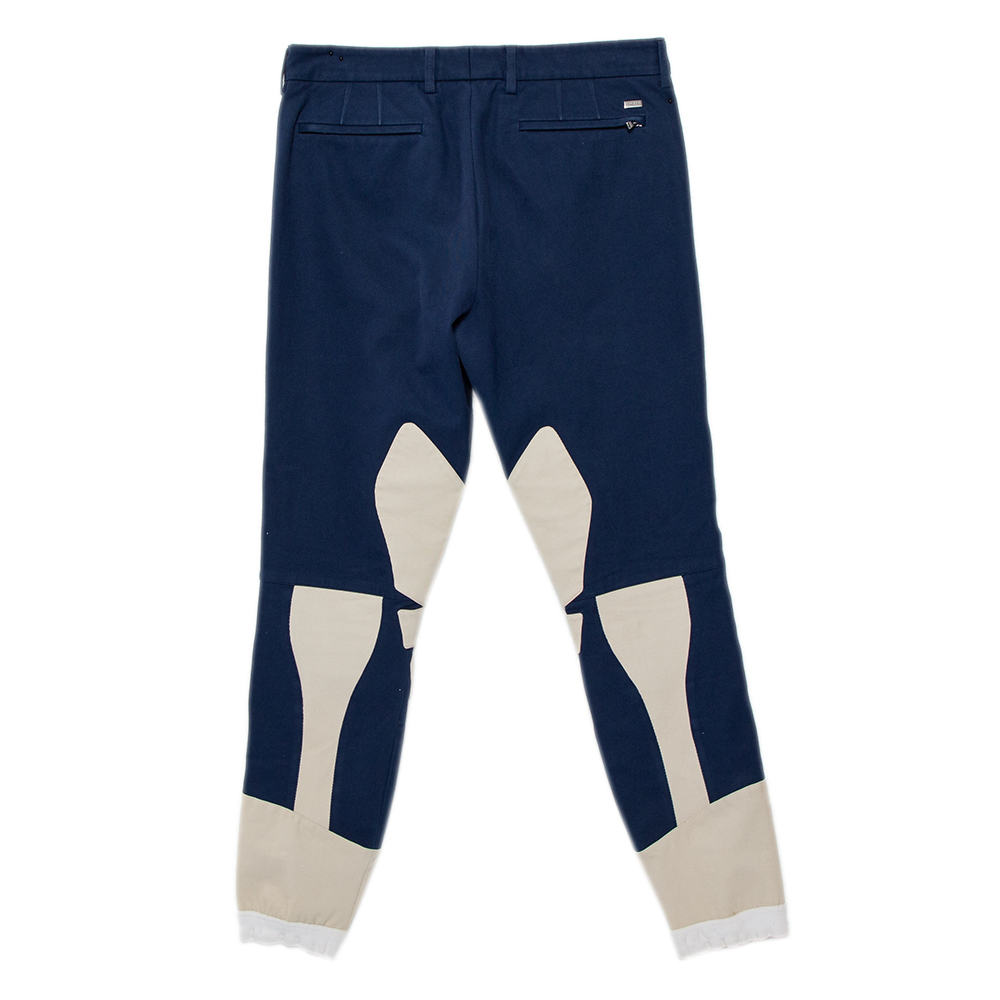 

Gucci Navy Blue & Beige Cotton Patch Detail Tapered Leg Pants