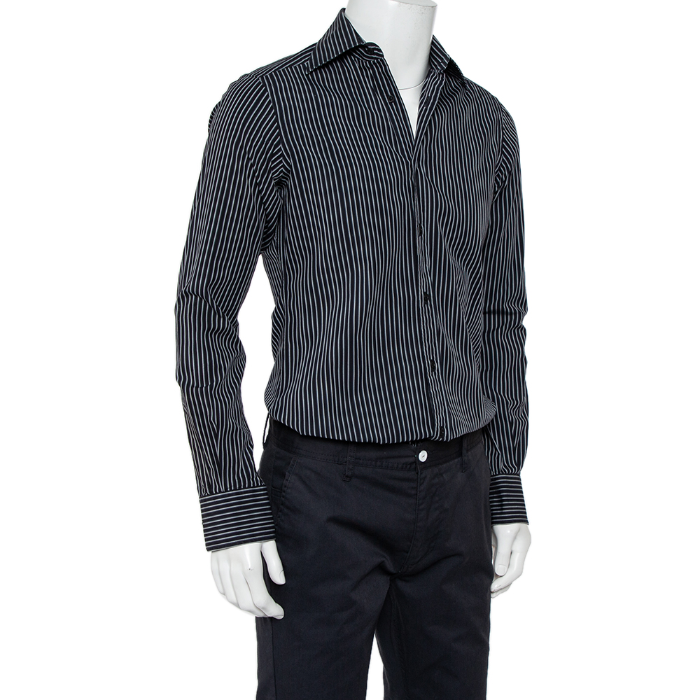 

Gucci Black Striped Cotton Button Front Shirt