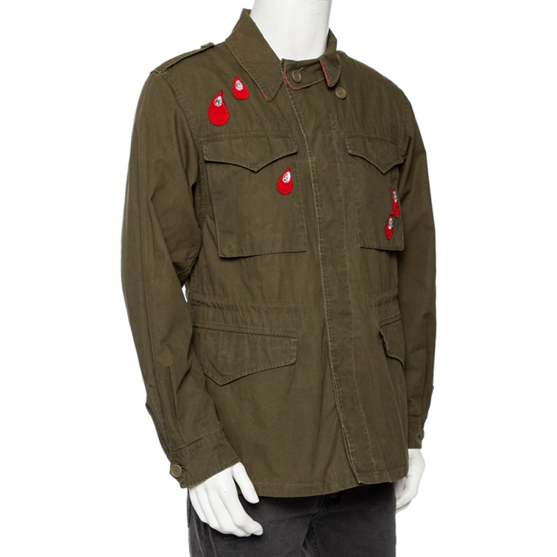 

Gucci Green Cotton Gabardine Spiritismo Military Jacket