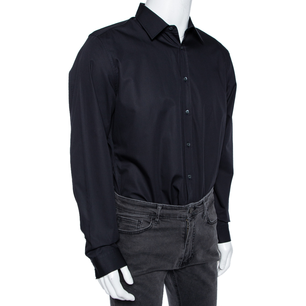 

Gucci Black Cotton Button Front Slim Fit Shirt