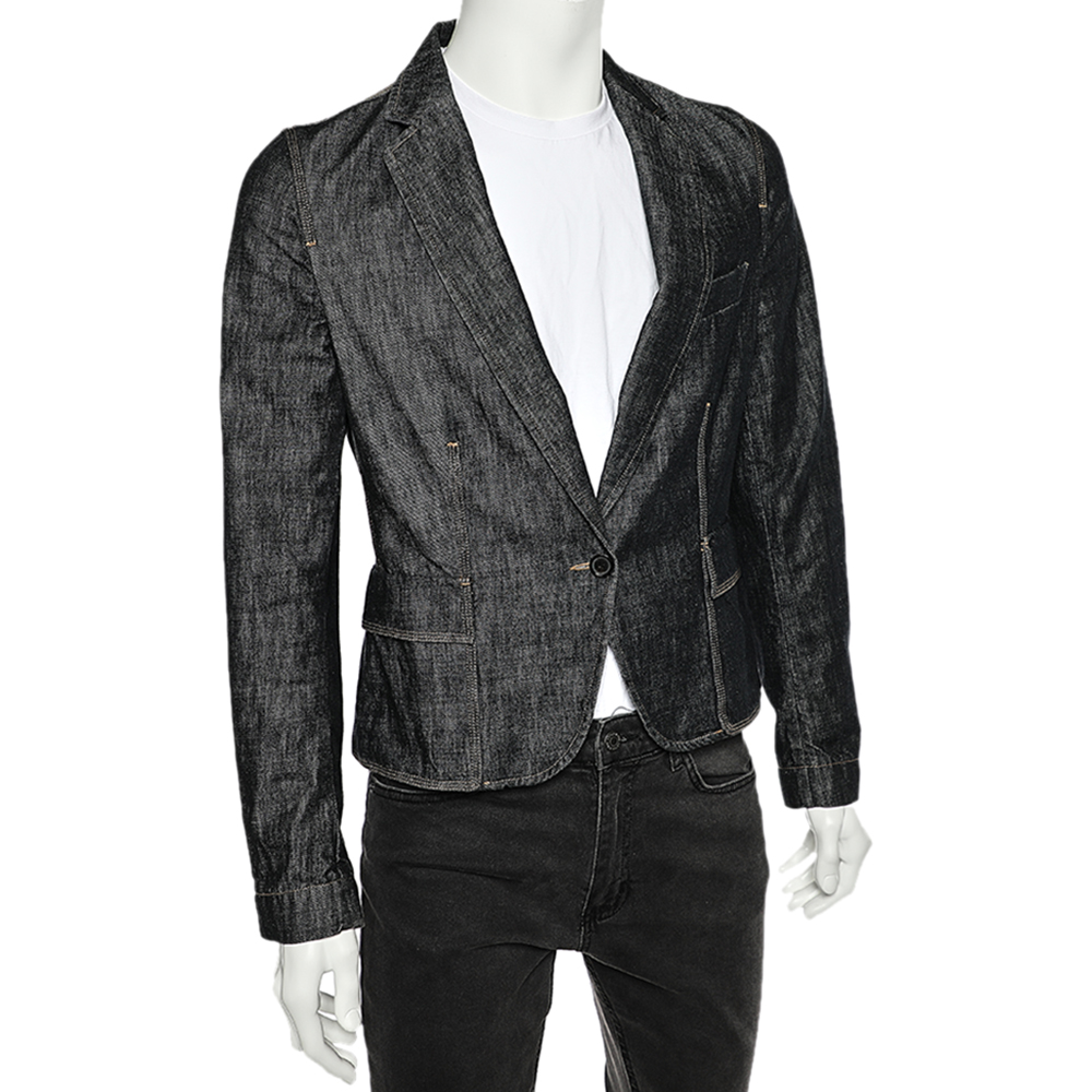 

Gucci Vintage Blue Denim Single Breasted Blazer