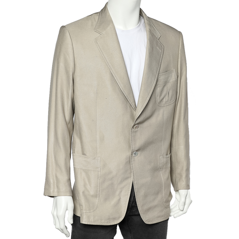 

Gucci Beige Silk Button Front Jacket