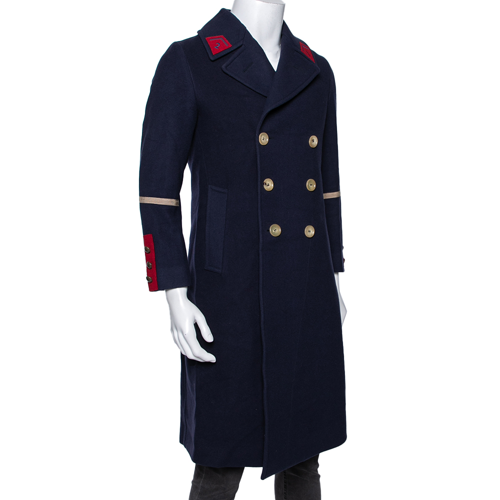 

Gucci Navy Blue Wool Double Breasted Coat