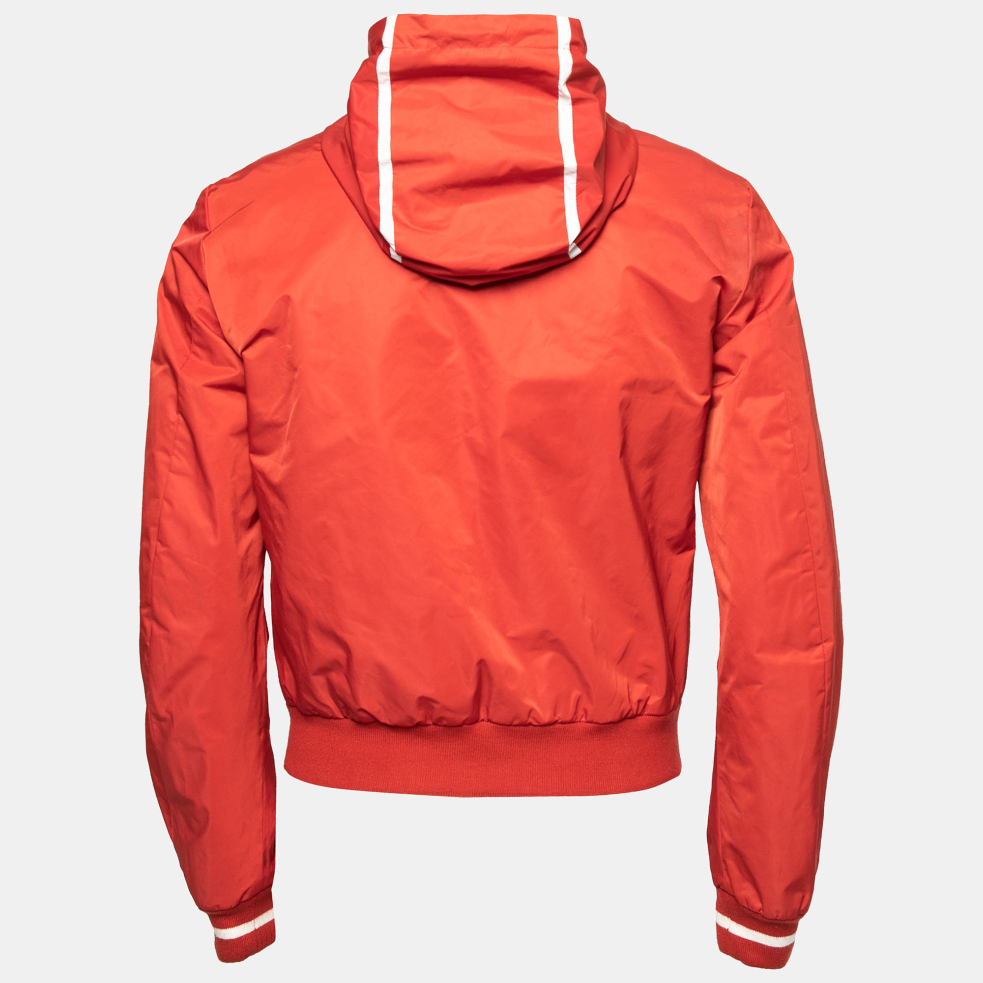 

Gucci Red Synthetic Hooded Zip Front Jacket
