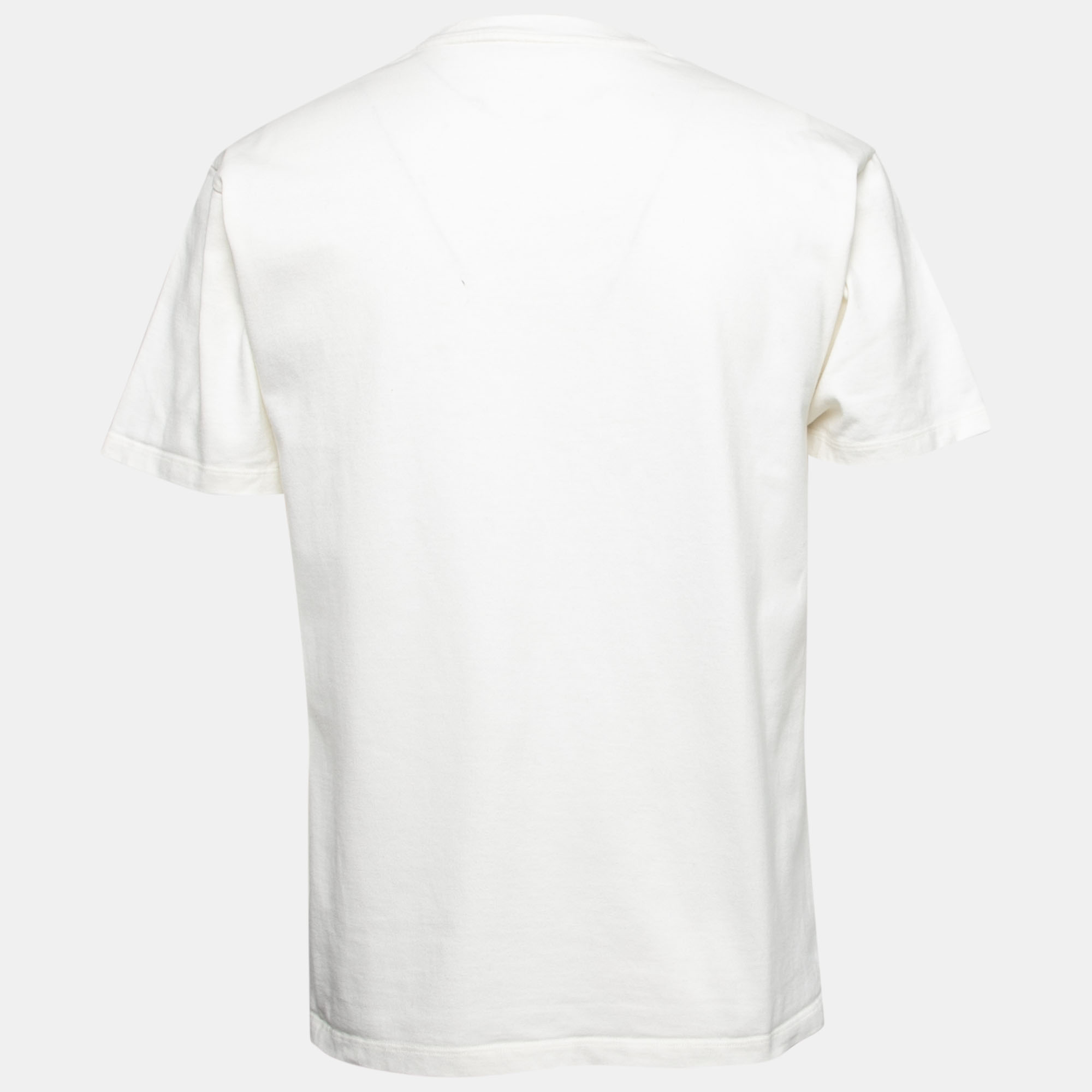 

Gucci White Blade Logo Printed Cotton Crew Neck T-shirt
