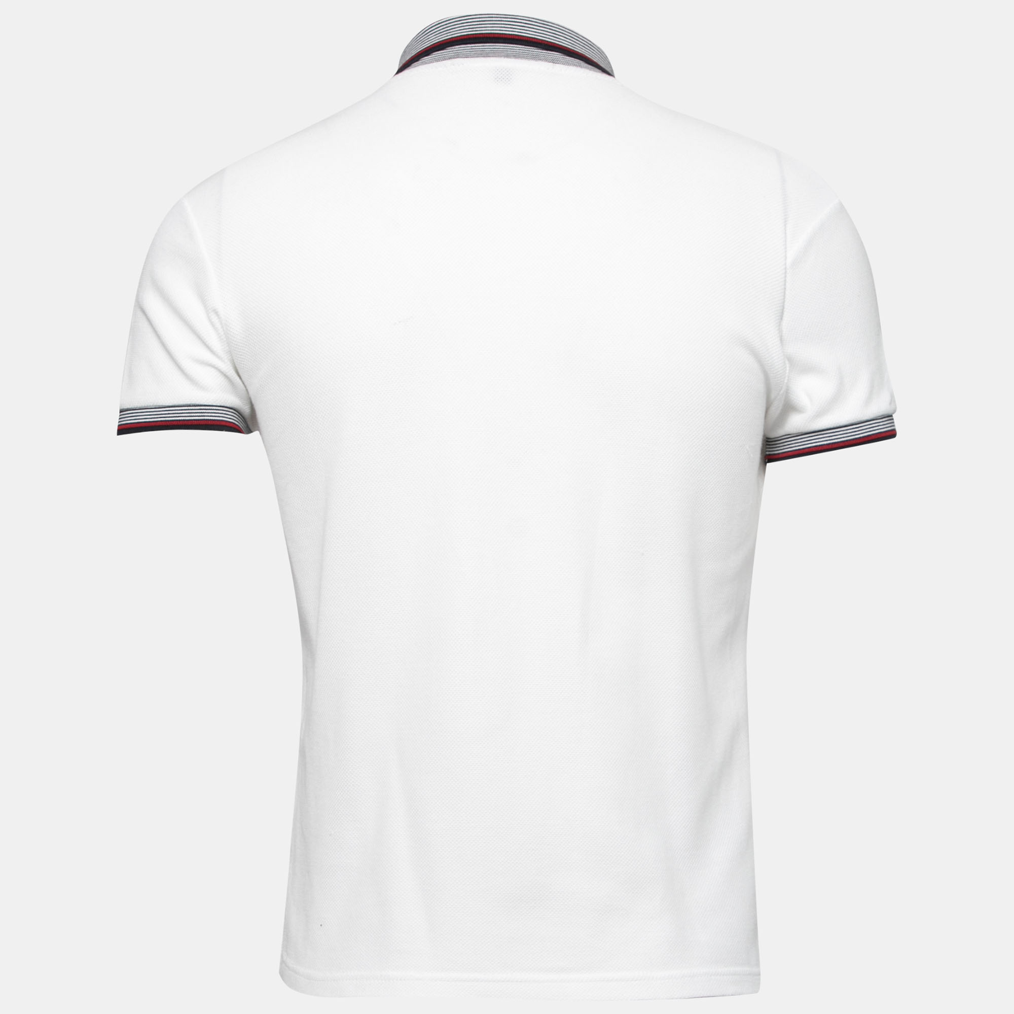 

Gucci White Cotton Pique Contrast Trim Detail Short Sleeve Polo T-Shirt