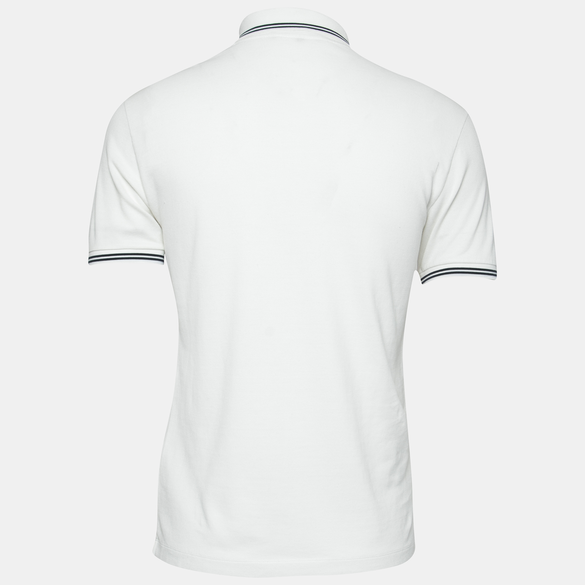 

Gucci White Cotton Pique Logo Crest Embroidered Polo T-Shirt