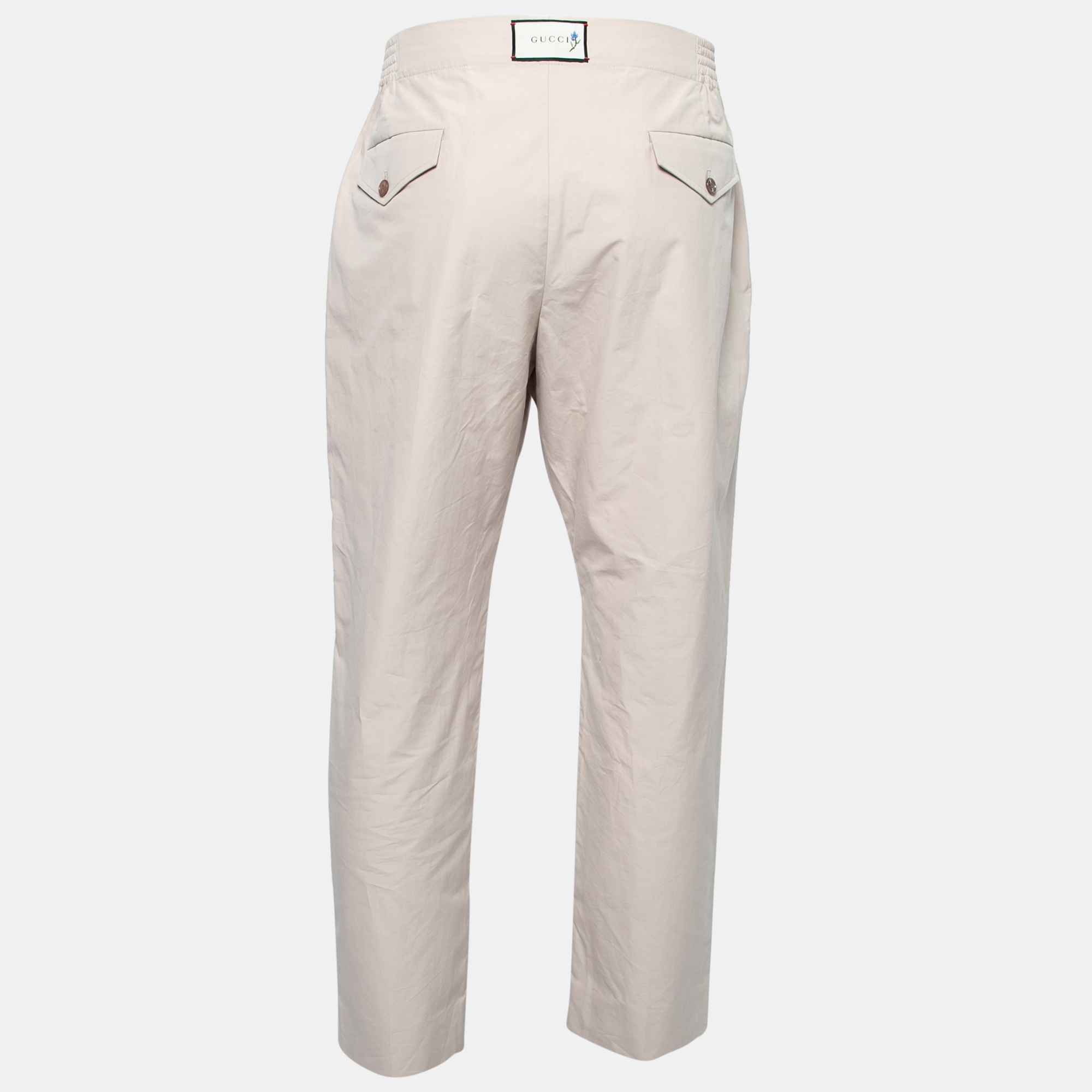 

Gucci Beige Cotton Elastic Waist Trousers  Waist 34