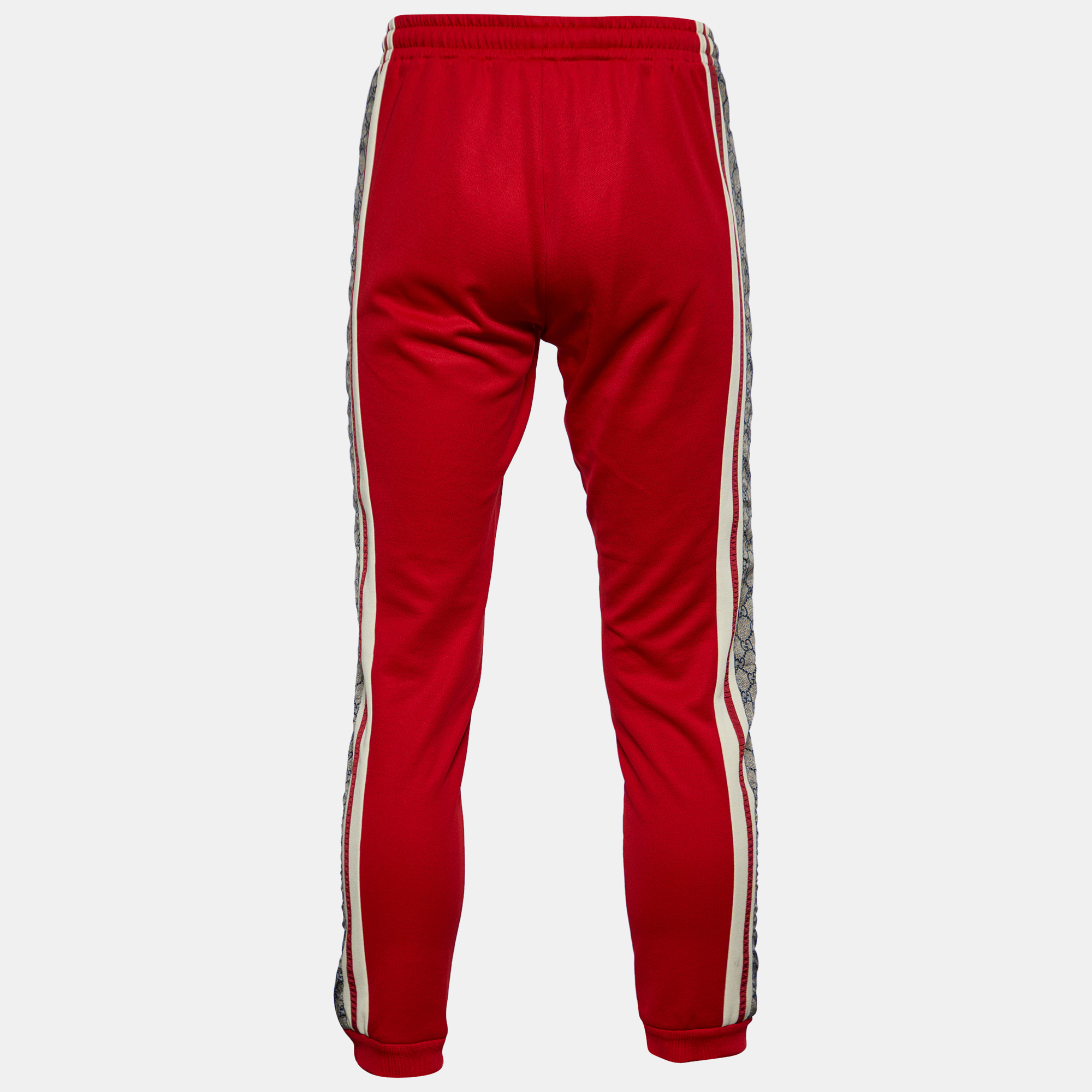 

Gucci Red Technical Jersey Contrast GG Tape Detail Track Pants