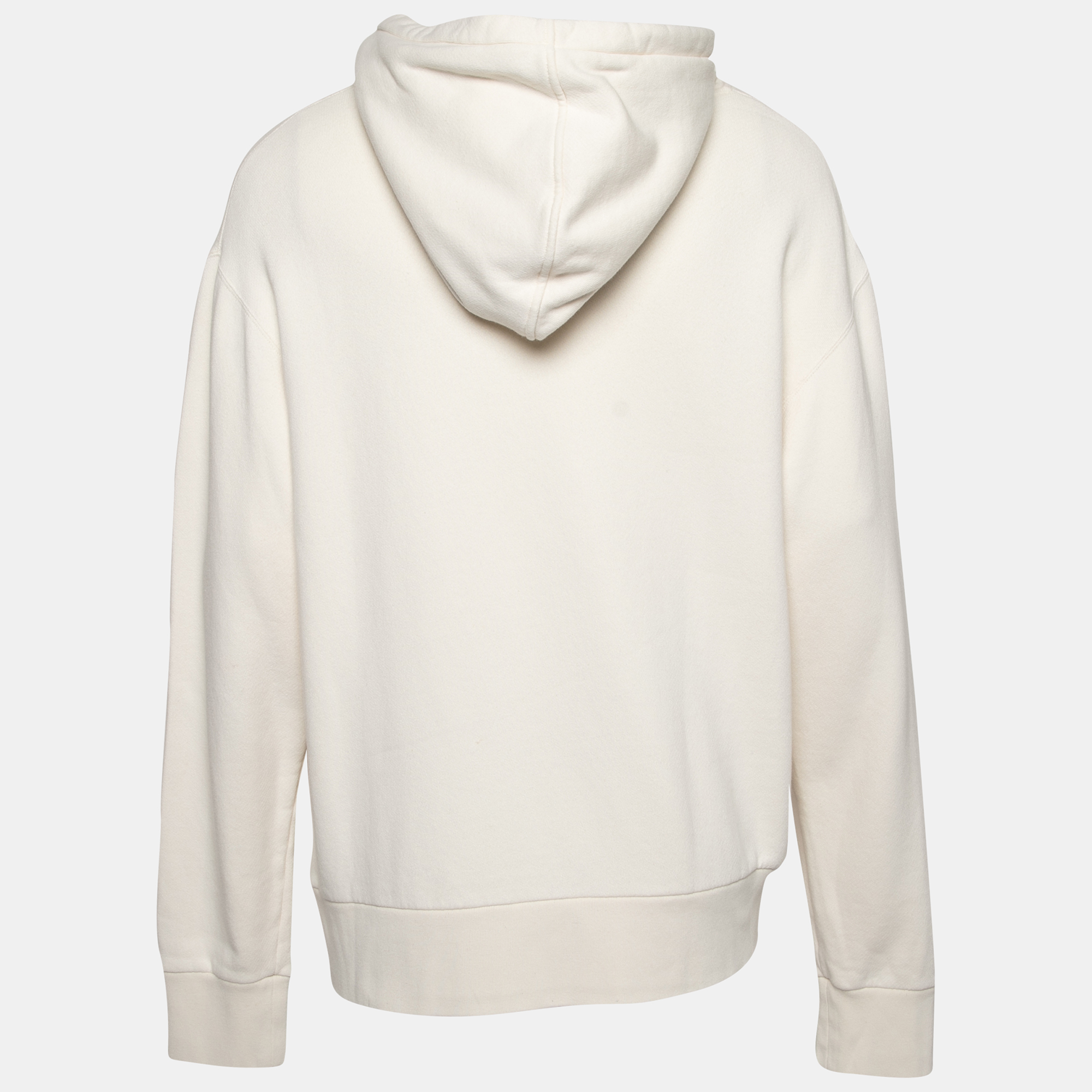 

Gucci Off White Cotton Logo Printed Long Sleeve Hoodie