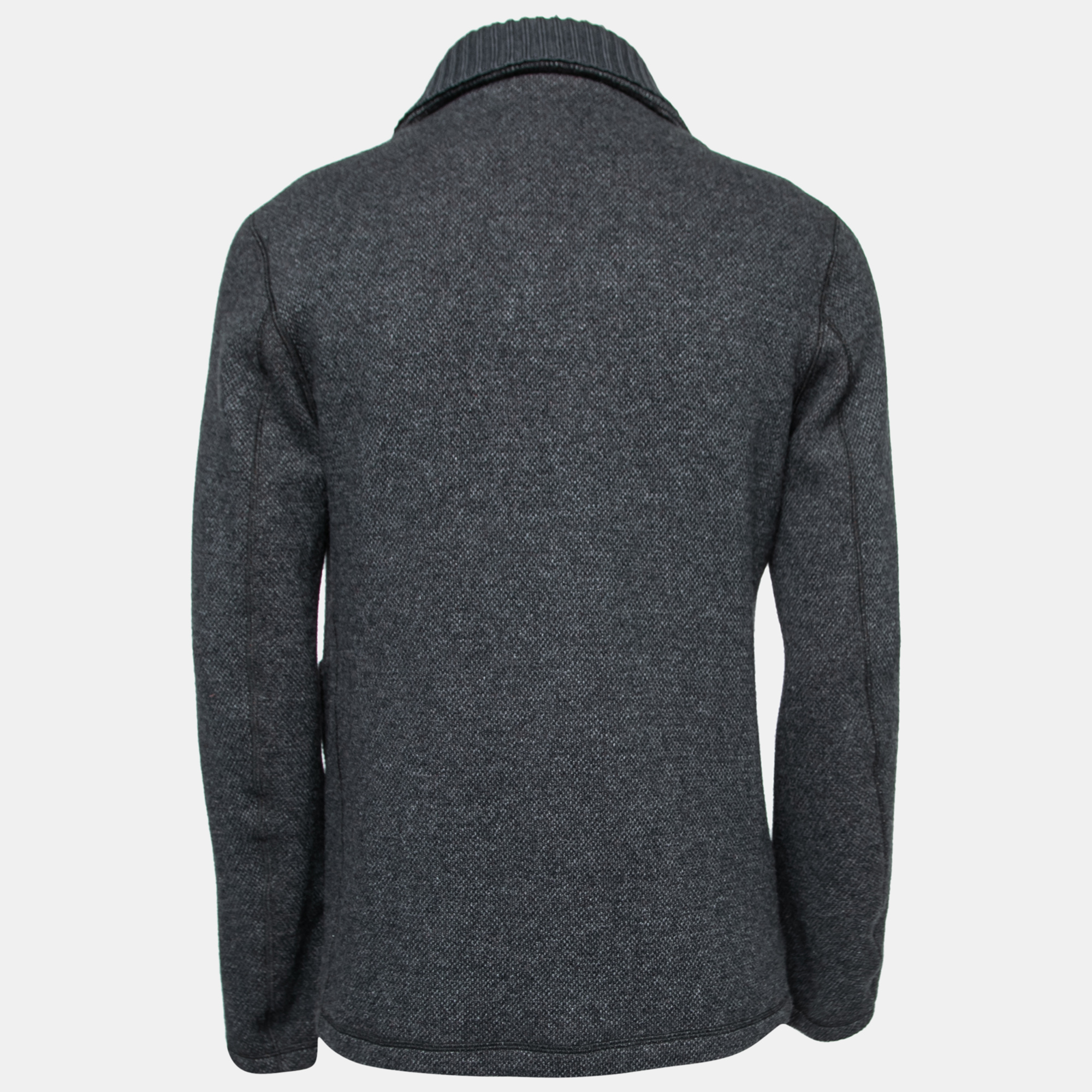 

Gucci Charcoal Grey Knitted Wool Double-Breasted Coat