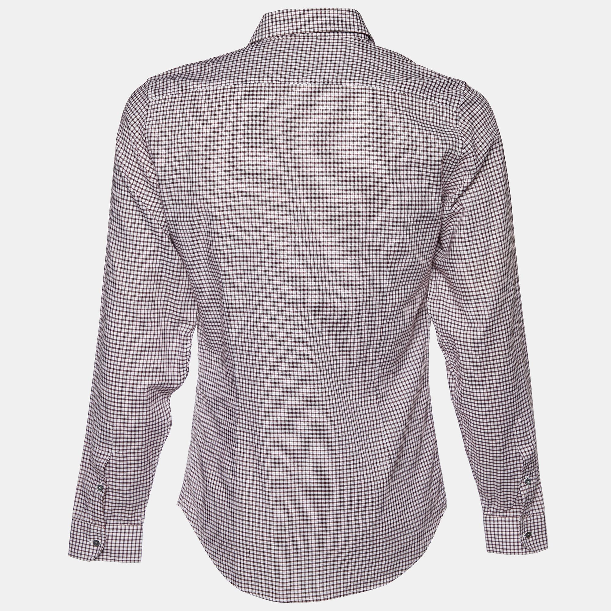 

Gucci Multicolor Grid Pattern Cotton Skinny Fit Shirt