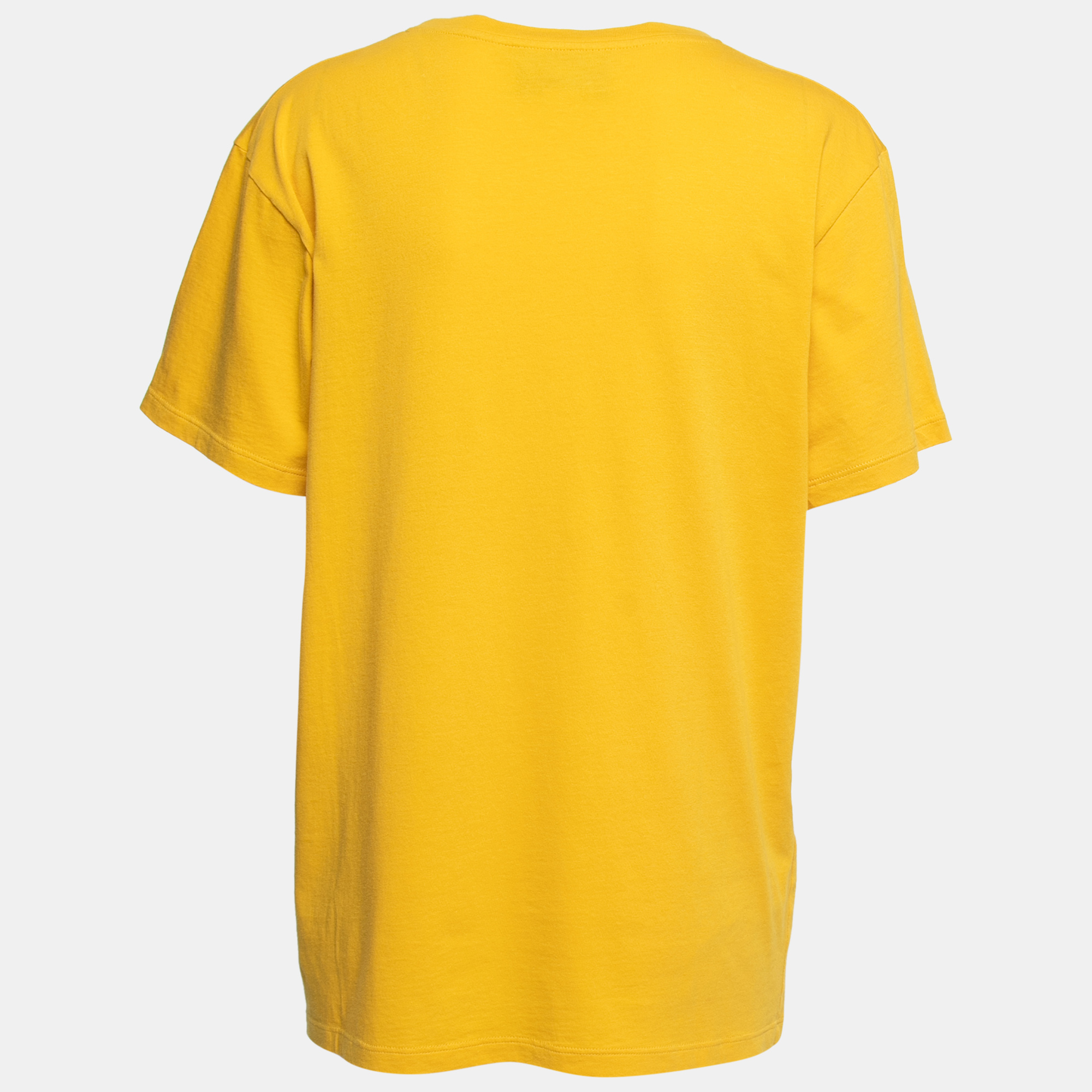 

Gucci Yellow Metal Logo Print Cotton Oversized T-Shirt