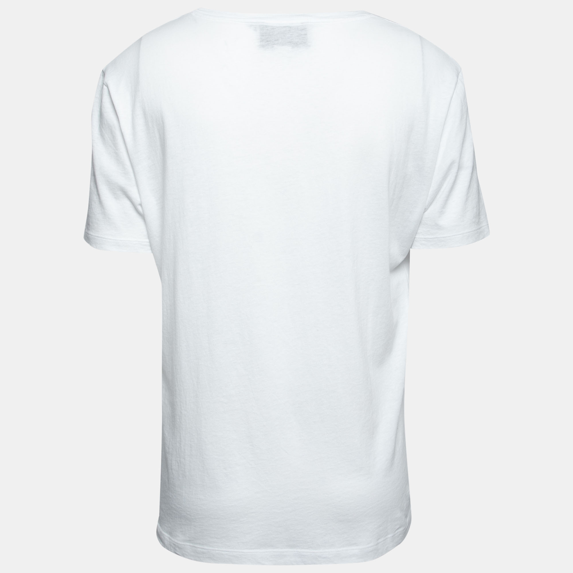 

Gucci White Logo Printed Cotton Short Sleeve T-Shirt