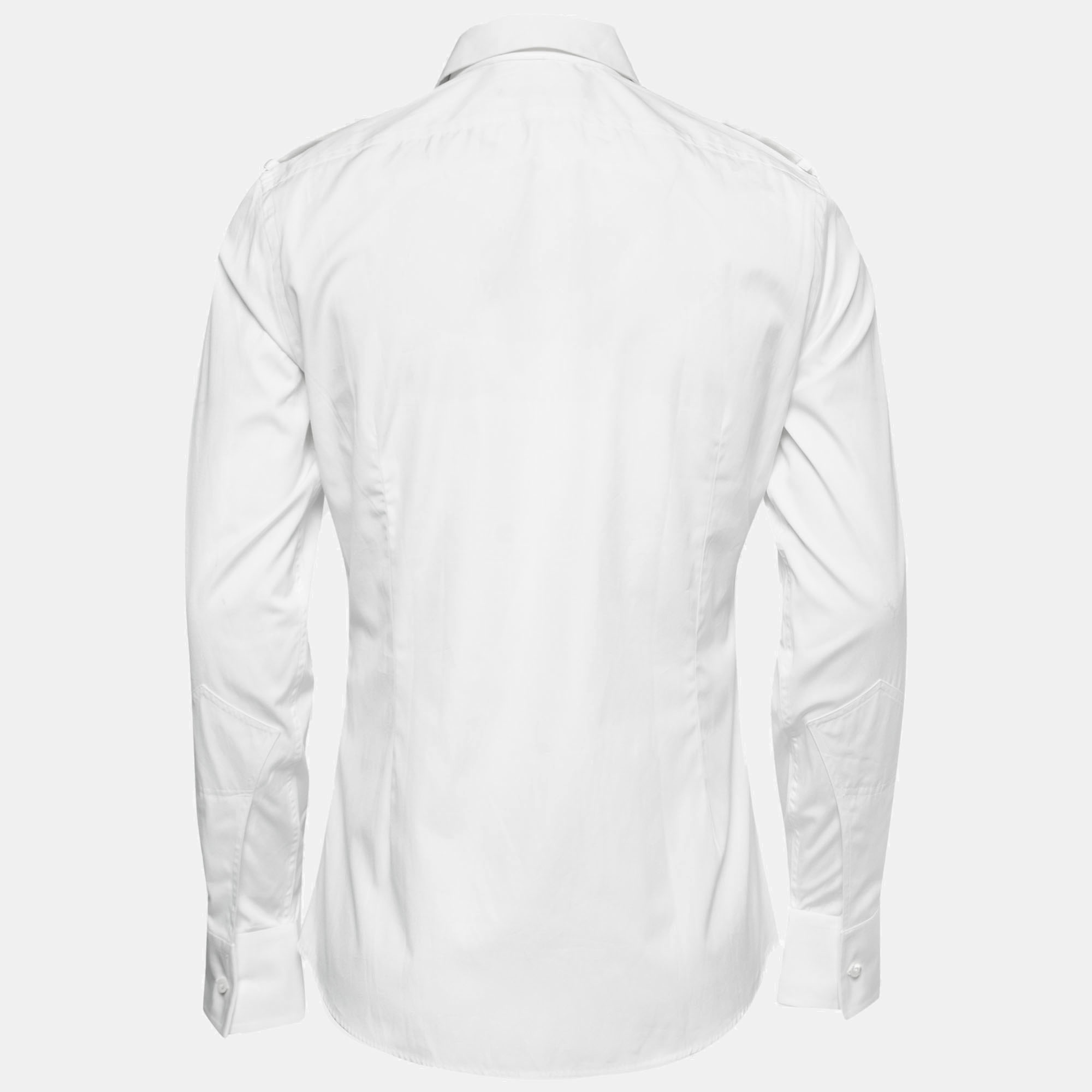 

Gucci White Poplin Epaulette Detail Dress Shirt