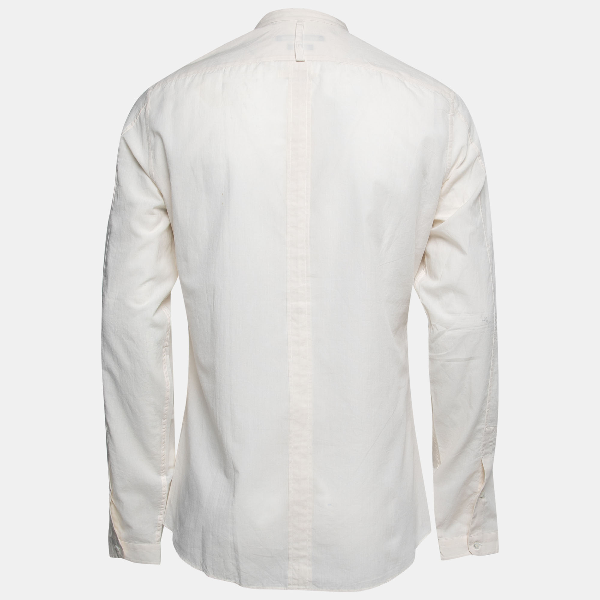 

Gucci Ecru Voile Bib Neck Button Front Shirt, Cream