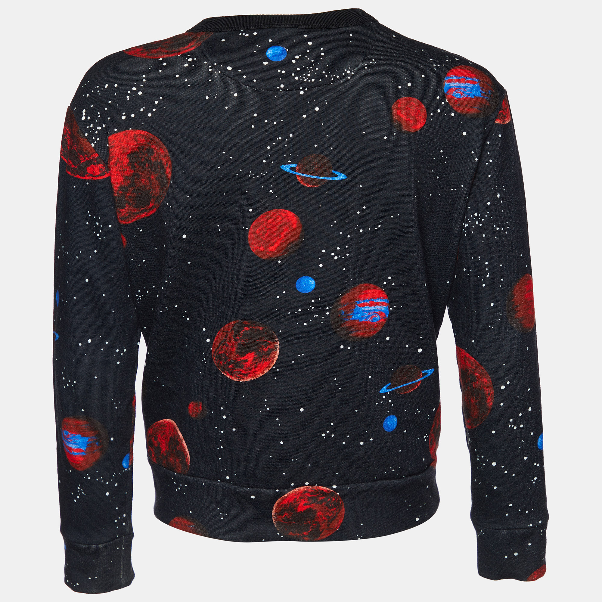 

Gucci Black Snake & Space Printed Cotton Knit Crewneck Sweatshirt